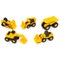 Boley: Mini Construction Vehicles - 5pk - Yellow & Black, Realistic Equipment Toy Playset, Interactive Moveable Parts, Indoor & Outdoor, Kids Ages 3+